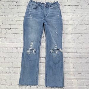 Flying Monkey Light Wash Distressed Raw Hem Jeans - Size 28